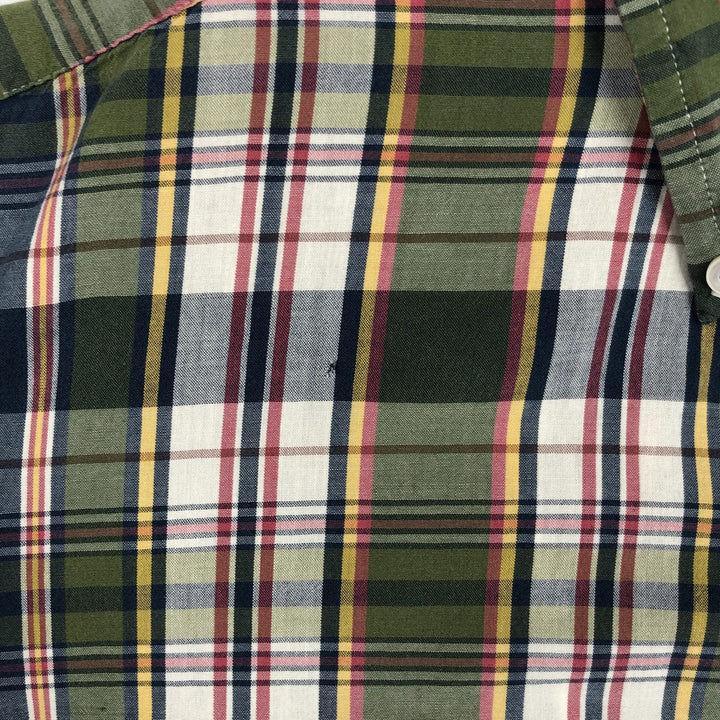 Ralph Lauren Classic Fit short sleeve button down check shirt, men's size M cotton green type yellow green Vintage Second Hand