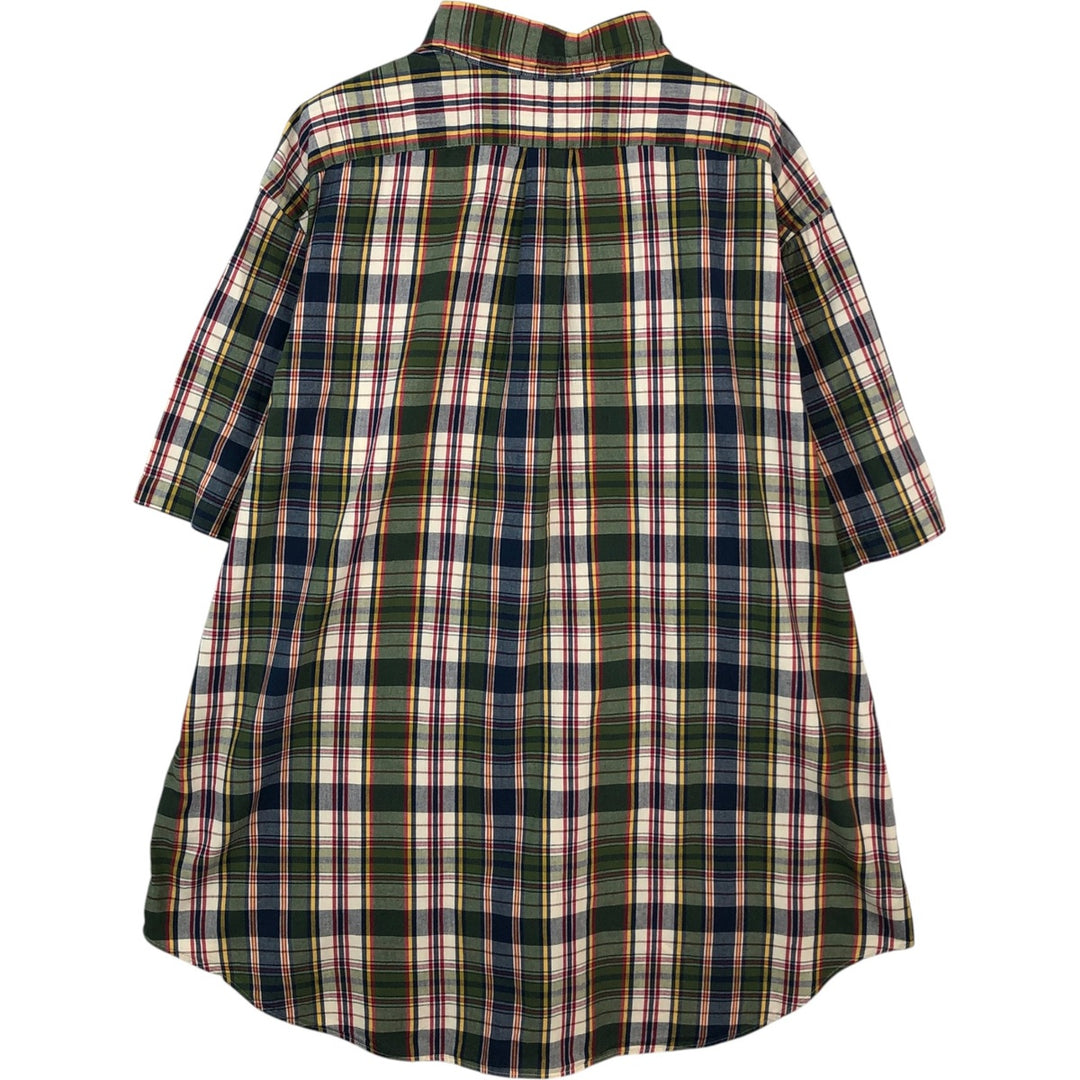 Ralph Lauren Classic Fit Madras Check Short Sleeve Button Down Check Shirt Men's XL cotton green type Vintage Second Hand