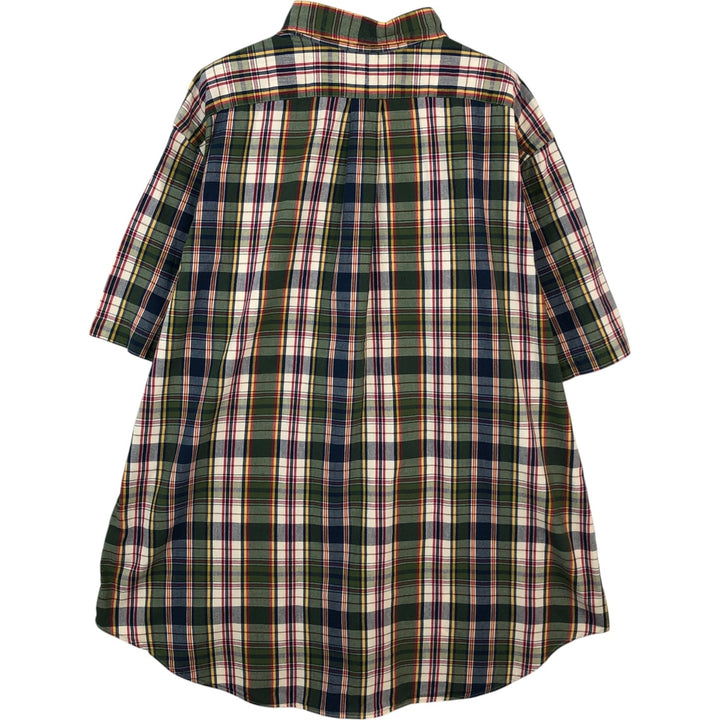 Ralph Lauren Classic Fit Madras Check Short Sleeve Button Down Check Shirt Men's XL cotton green type Vintage Second Hand