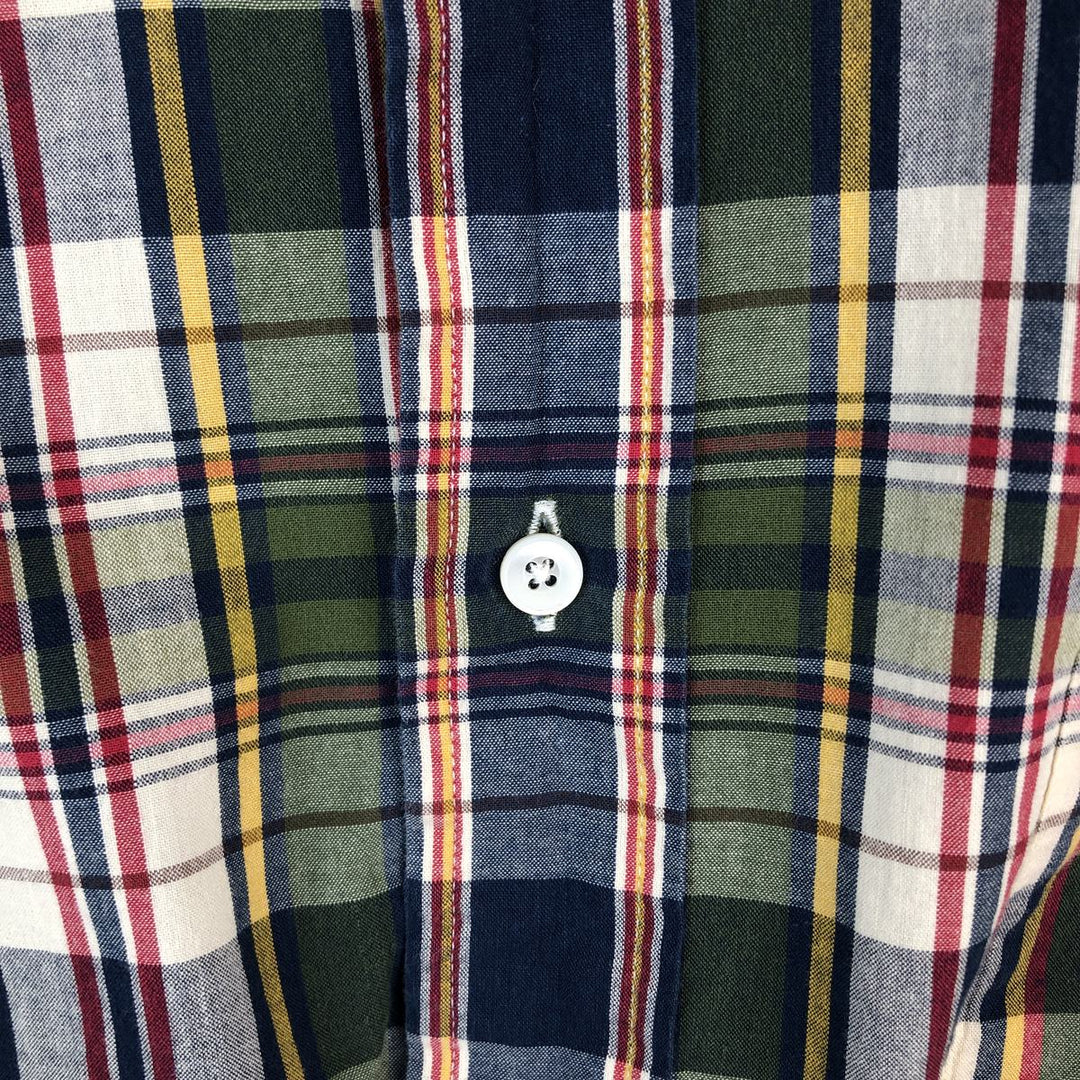 Ralph Lauren Classic Fit Madras Check Short Sleeve Button Down Check Shirt Men's XL cotton green type Vintage Second Hand