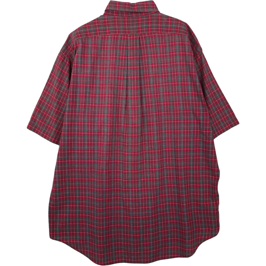 Ralph Lauren BLAKE short sleeve button down check shirt, men's size L cotton red type Vintage Second Hand