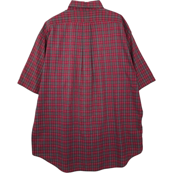Ralph Lauren BLAKE short sleeve button down check shirt, men's size L cotton red type Vintage Second Hand