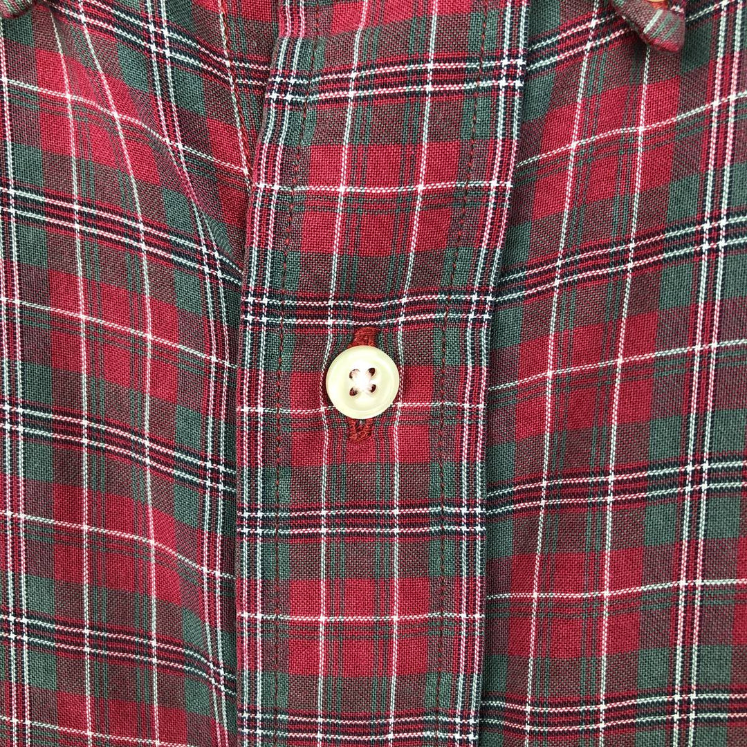 Ralph Lauren BLAKE short sleeve button down check shirt, men's size L cotton red type Vintage Second Hand