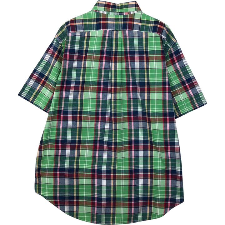 Ralph Lauren CLASSIC FIT Madras Check Short-Sleeve Button-Down Check Shirt (Men's Size L) unclear green type yellow green Vintage Second Hand