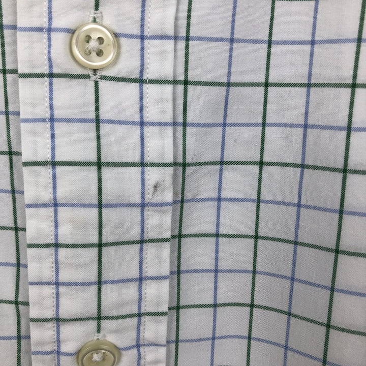 Ralph Lauren Classic Fit Short Sleeve Button Down Check Shirt Men's XXL cotton white type Vintage Second Hand