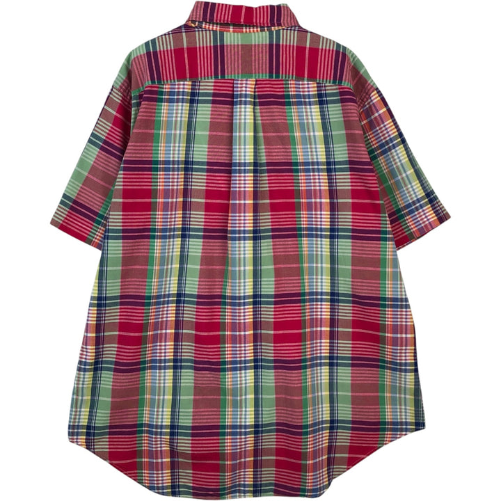 Ralph Lauren Classic Fit Madras Check Short-Sleeve Button-Down Check Shirt, Men's Size XL (approx.) cotton pink type Vintage Second Hand