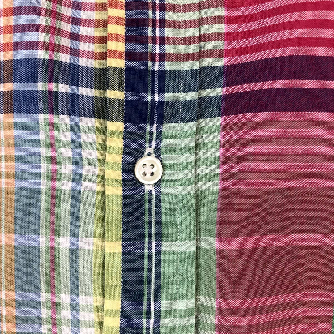 Ralph Lauren Classic Fit Madras Check Short-Sleeve Button-Down Check Shirt, Men's Size XL (approx.) cotton pink type Vintage Second Hand