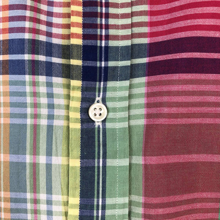 Ralph Lauren Classic Fit Madras Check Short-Sleeve Button-Down Check Shirt, Men's Size XL (approx.) cotton pink type Vintage Second Hand