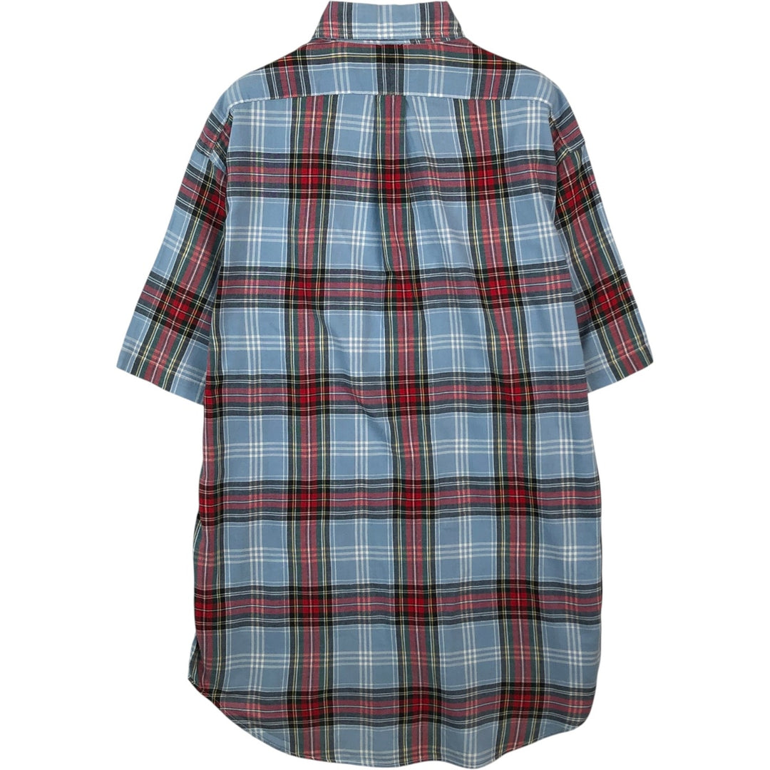 Ralph Lauren BLAKE Madras Check Short-Sleeve Button-Down Check Shirt (Men's Size S) cotton Blue type light blue Vintage Second Hand