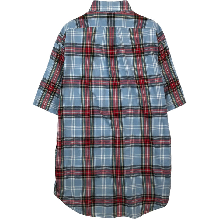 Ralph Lauren BLAKE Madras Check Short-Sleeve Button-Down Check Shirt (Men's Size S) cotton Blue type light blue Vintage Second Hand