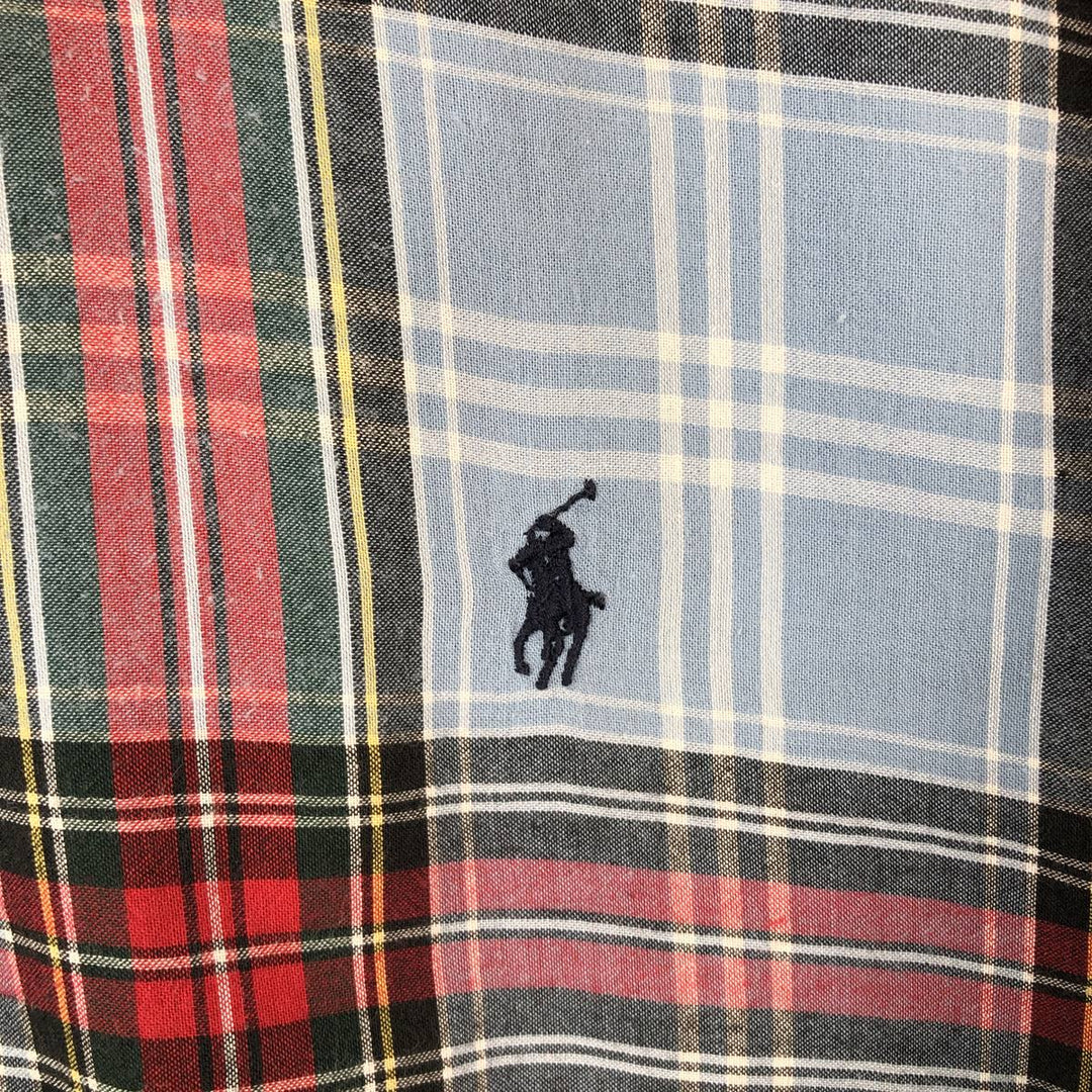 Ralph Lauren BLAKE Madras Check Short-Sleeve Button-Down Check Shirt (Men's Size S) cotton Blue type light blue Vintage Second Hand