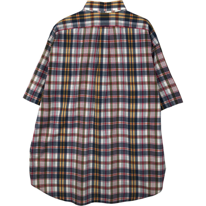 Ralph Lauren BLAKE short sleeve button down check shirt men's XL size cotton navy blue type Vintage Second Hand