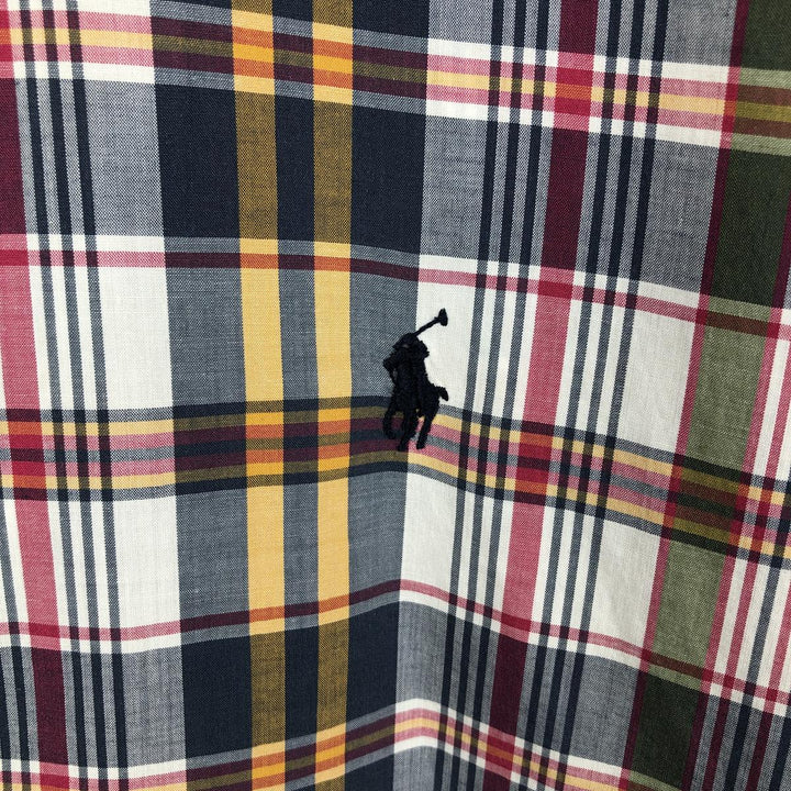Ralph Lauren BLAKE short sleeve button down check shirt men's XL size cotton navy blue type Vintage Second Hand