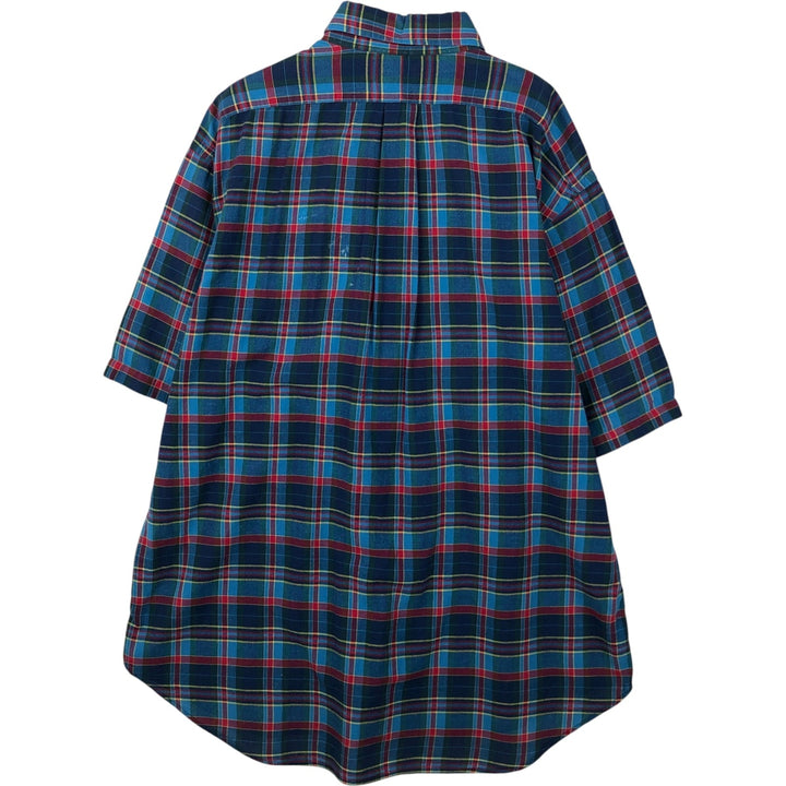 Ralph Lauren BLAKE short sleeve button down check shirt, men's size L cotton blue type Vintage Second Hand