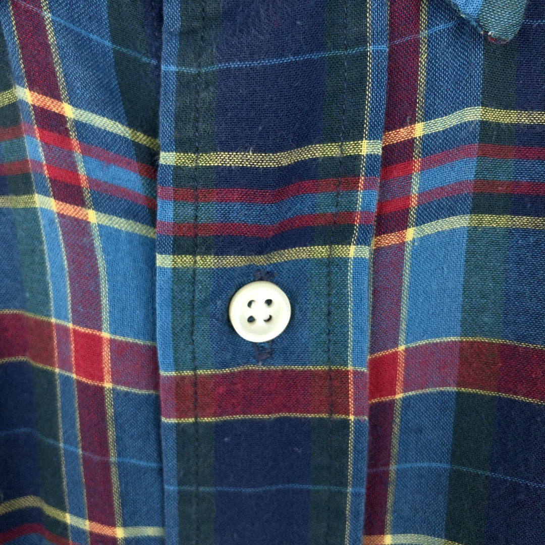 Ralph Lauren BLAKE short sleeve button down check shirt, men's size L cotton blue type Vintage Second Hand