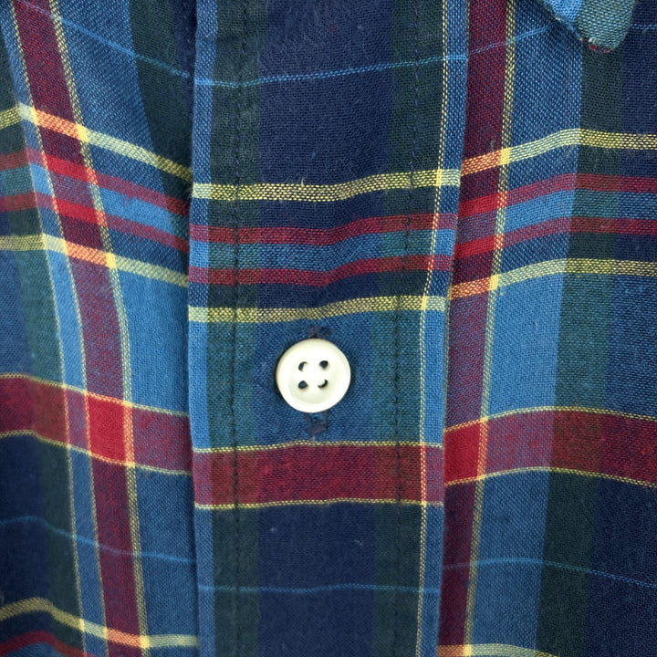 Ralph Lauren BLAKE short sleeve button down check shirt, men's size L cotton blue type Vintage Second Hand