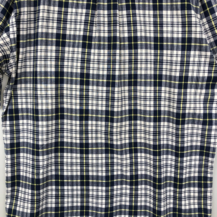 Ralph Lauren BLAIRE short sleeve button down check shirt, men's size M cotton white type Vintage Second Hand