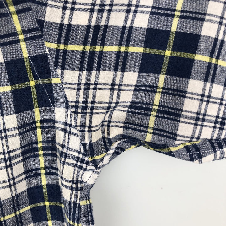 Ralph Lauren BLAIRE short sleeve button down check shirt, men's size M cotton white type Vintage Second Hand