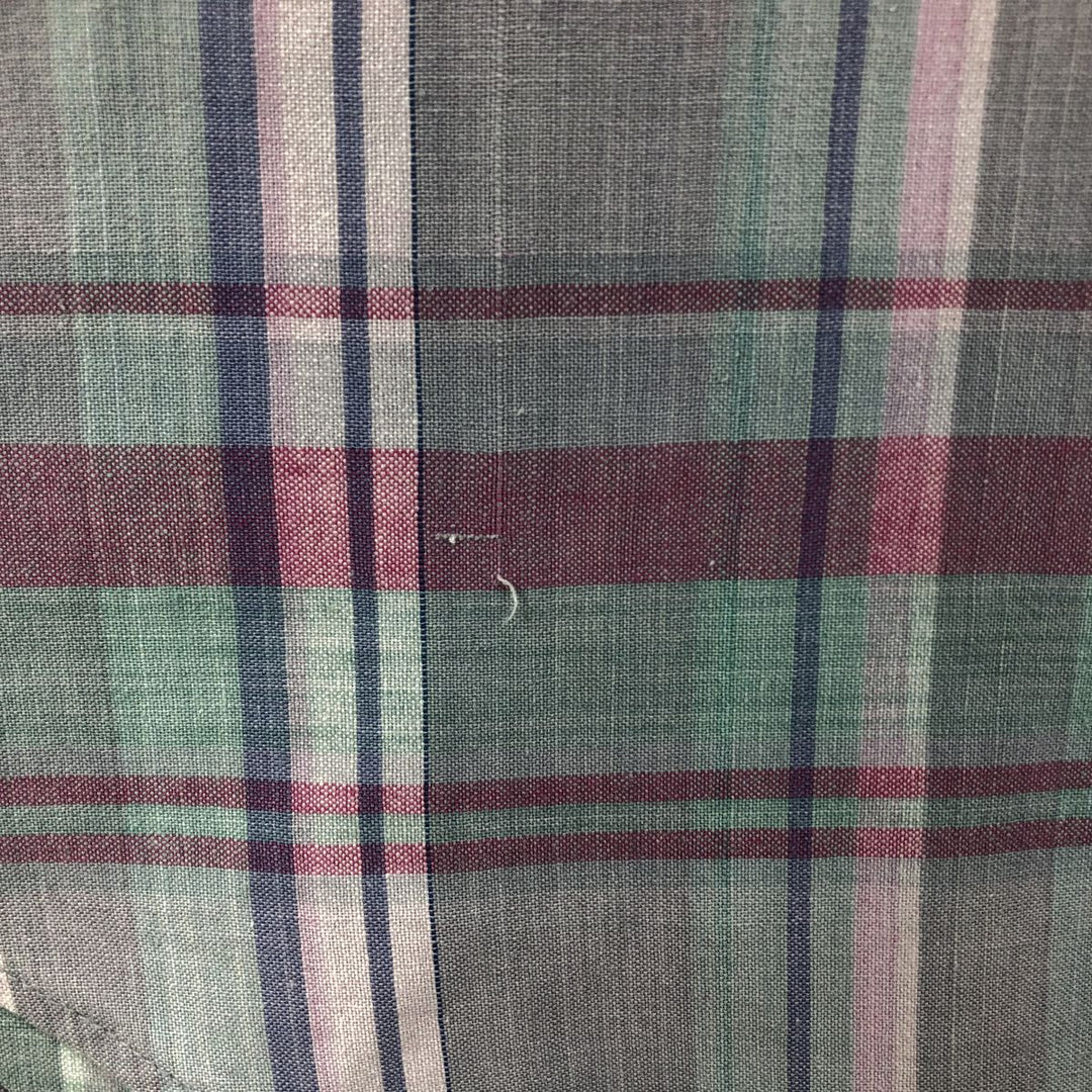 Ralph Lauren short-sleeved button-down check shirt, made in the USA, men's size XL (approx.) cotton pink type Vintage Second Hand