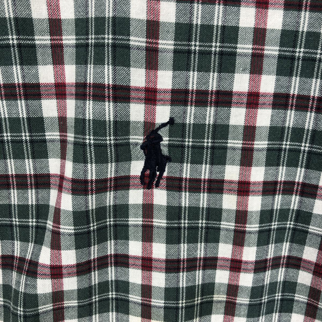 Ralph Lauren BLAKE short sleeve button down check shirt, men's size L cotton Green type dark green Vintage Second Hand