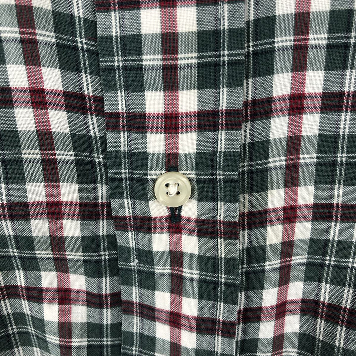Ralph Lauren BLAKE short sleeve button down check shirt, men's size L cotton Green type dark green Vintage Second Hand