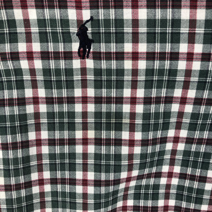 Ralph Lauren BLAKE short sleeve button down check shirt, men's size L cotton Green type dark green Vintage Second Hand