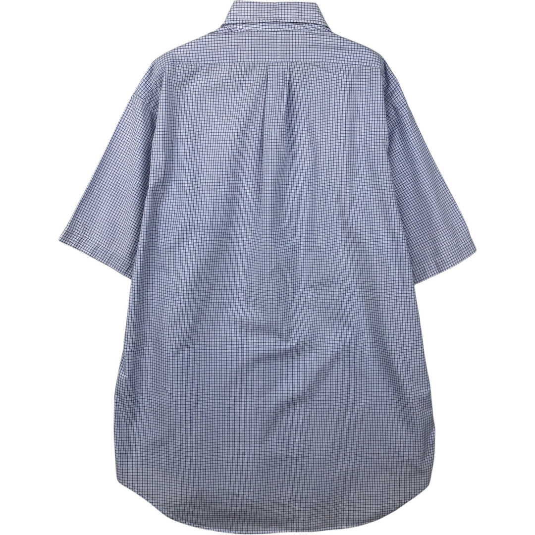 Ralph Lauren BLAKE short sleeve button down check shirt, men's size M cotton white type Vintage Second Hand