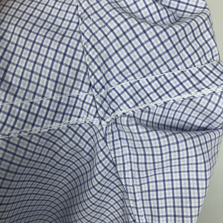 Ralph Lauren BLAKE short sleeve button down check shirt, men's size M cotton white type Vintage Second Hand