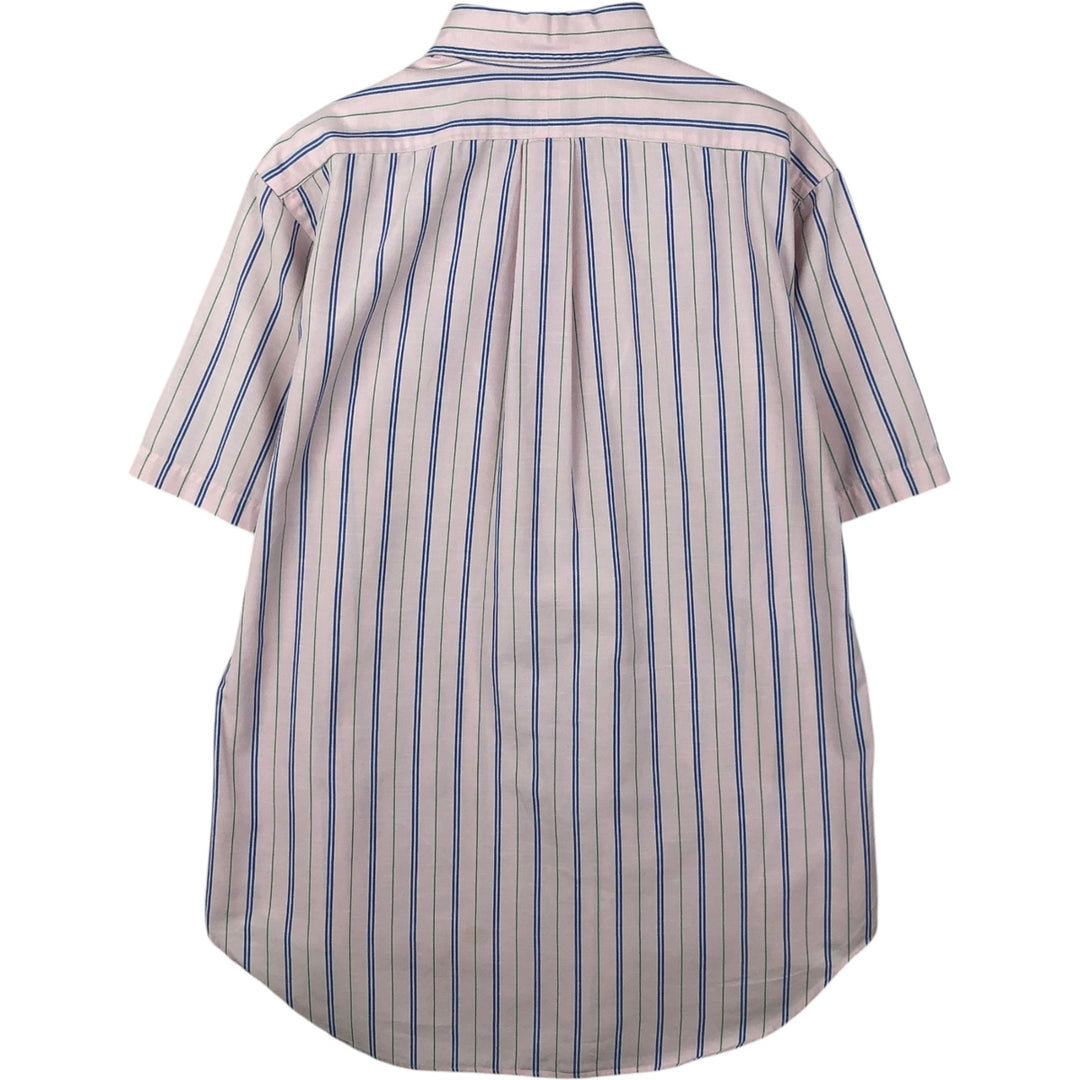 Ralph Lauren Classic Fit Short Sleeve Button Down Striped Shirt Men's M cotton pink type Vintage Second Hand