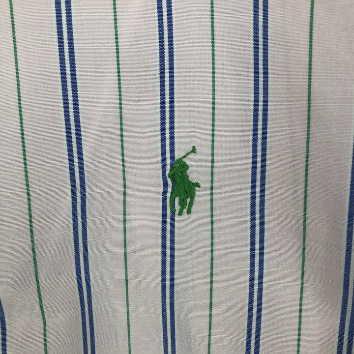 Ralph Lauren Classic Fit Short Sleeve Button Down Striped Shirt Men's M cotton pink type Vintage Second Hand