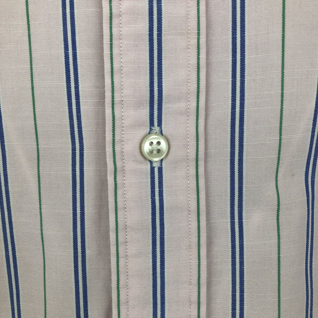 Ralph Lauren Classic Fit Short Sleeve Button Down Striped Shirt Men's M cotton pink type Vintage Second Hand