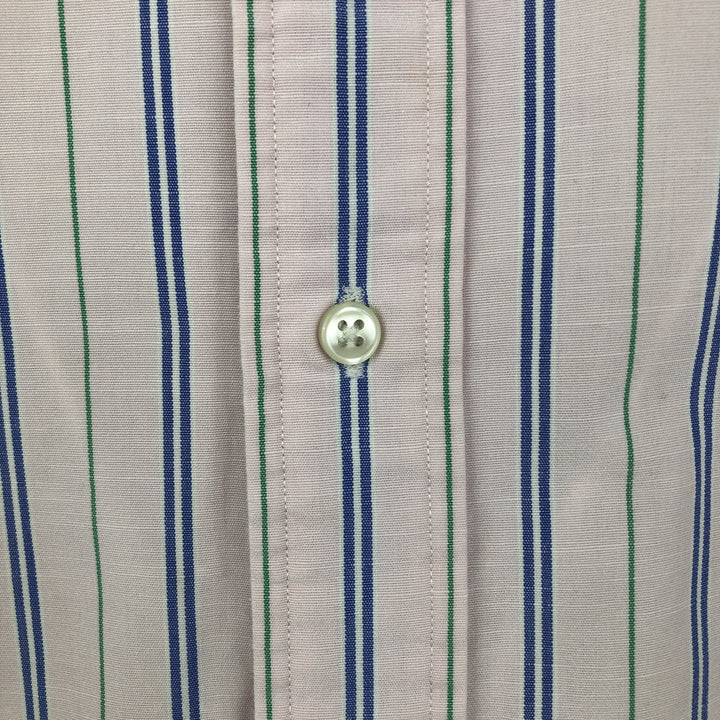 Ralph Lauren Classic Fit Short Sleeve Button Down Striped Shirt Men's M cotton pink type Vintage Second Hand