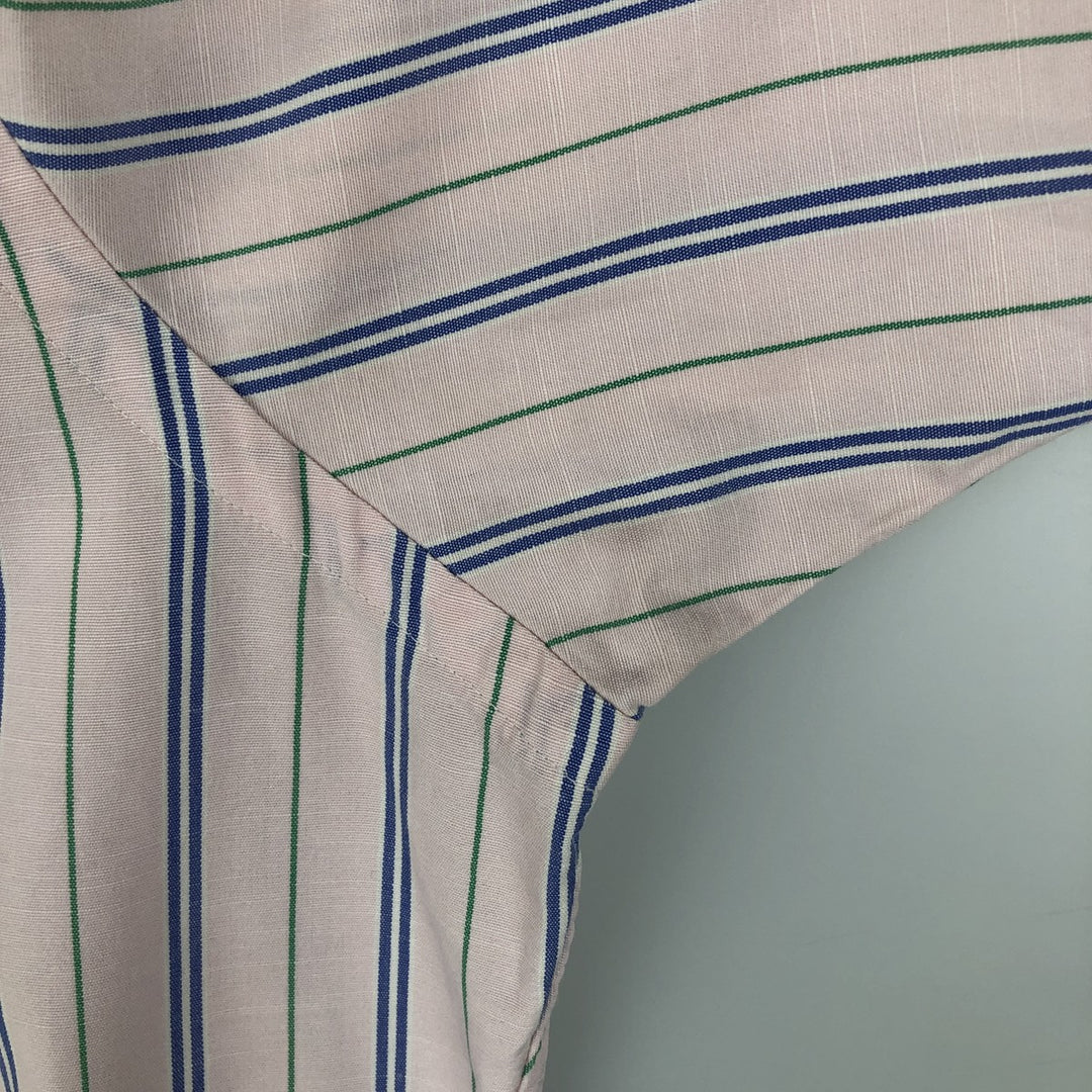 Ralph Lauren Classic Fit Short Sleeve Button Down Striped Shirt Men's M cotton pink type Vintage Second Hand
