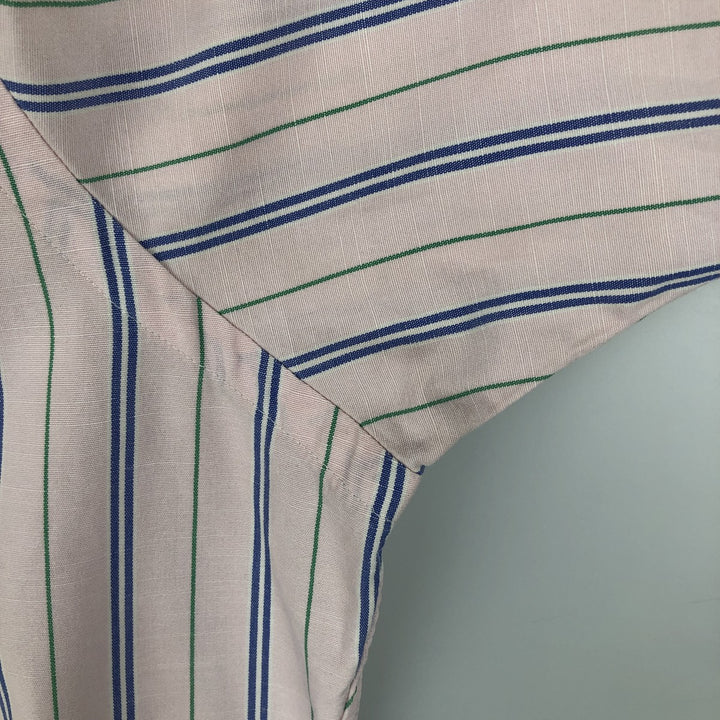 Ralph Lauren Classic Fit Short Sleeve Button Down Striped Shirt Men's M cotton pink type Vintage Second Hand