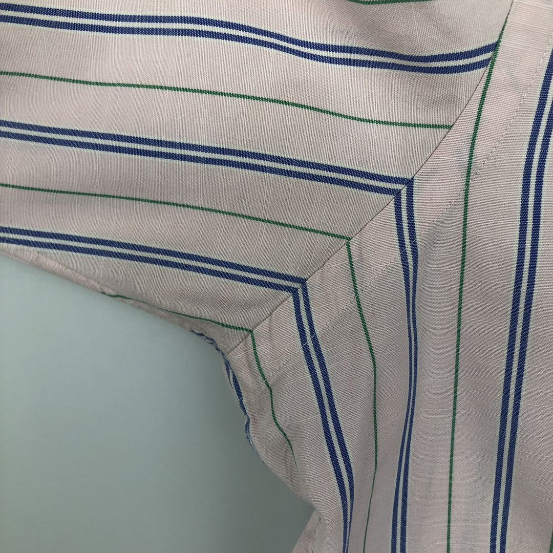 Ralph Lauren Classic Fit Short Sleeve Button Down Striped Shirt Men's M cotton pink type Vintage Second Hand