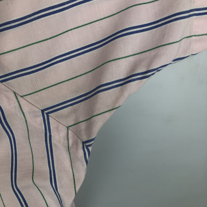 Ralph Lauren Classic Fit Short Sleeve Button Down Striped Shirt Men's M cotton pink type Vintage Second Hand
