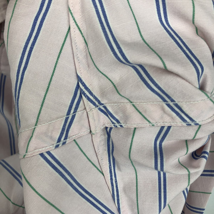 Ralph Lauren Classic Fit Short Sleeve Button Down Striped Shirt Men's M cotton pink type Vintage Second Hand