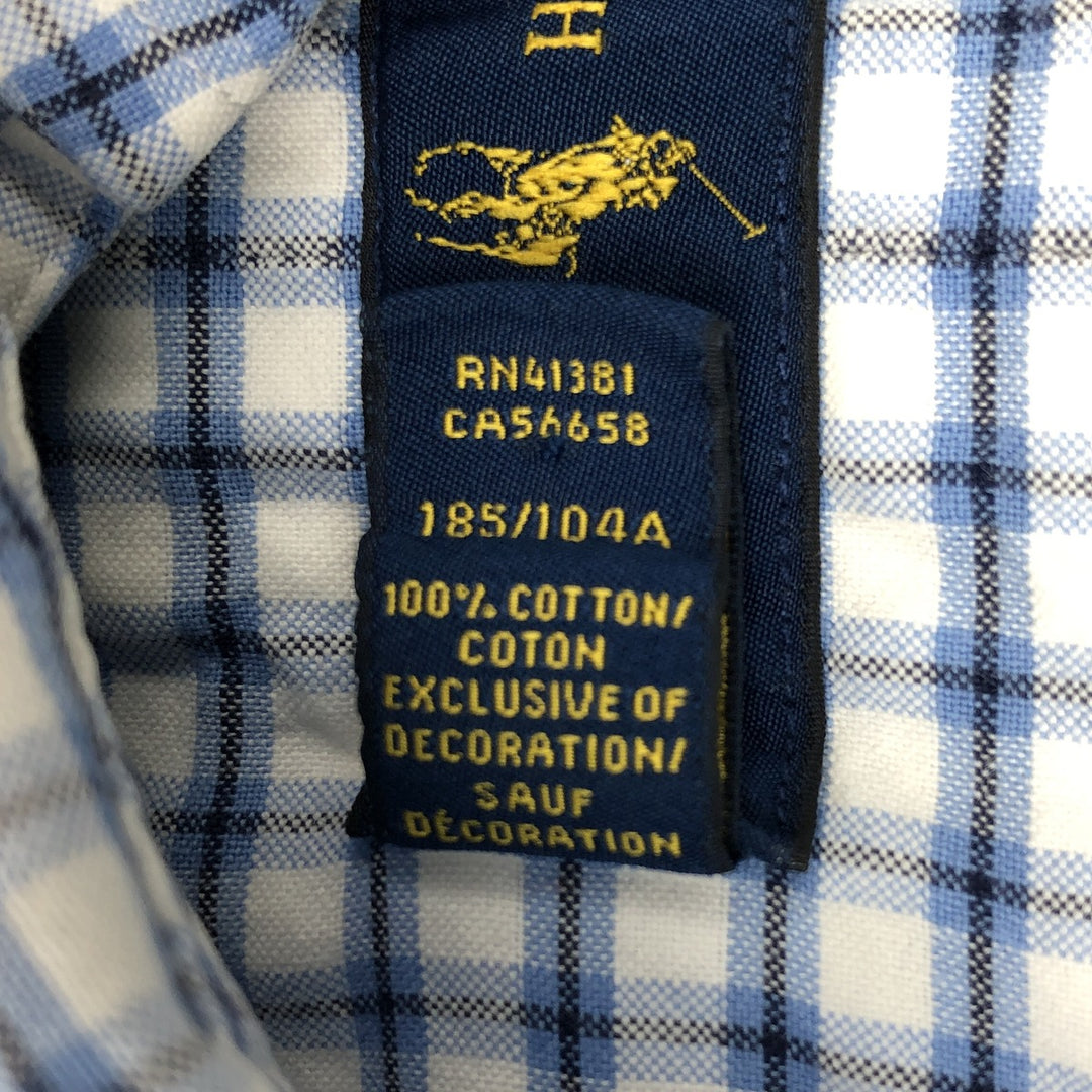Ralph Lauren short sleeve button down check shirt, men's XL size cotton white type Vintage Second Hand
