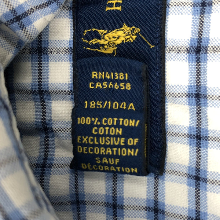 Ralph Lauren short sleeve button down check shirt, men's XL size cotton white type Vintage Second Hand