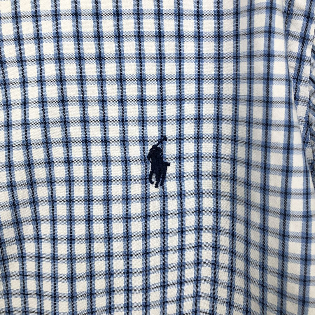 Ralph Lauren short sleeve button down check shirt, men's XL size cotton white type Vintage Second Hand