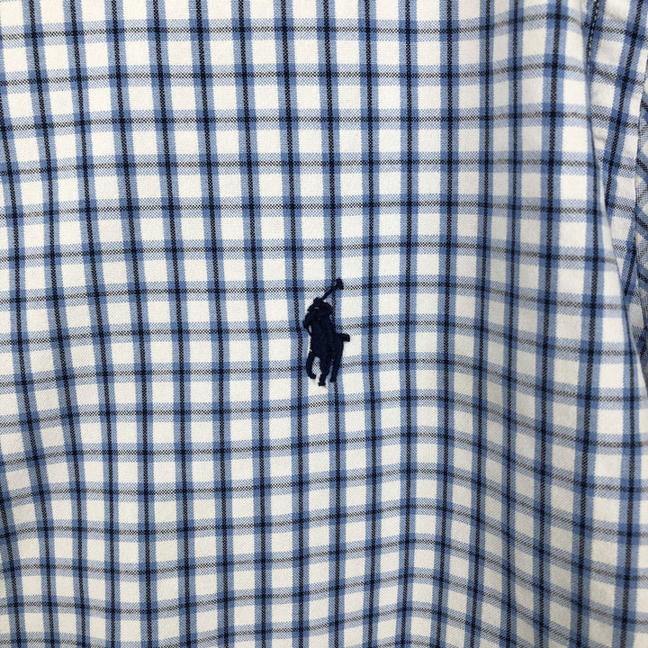 Ralph Lauren short sleeve button down check shirt, men's XL size cotton white type Vintage Second Hand