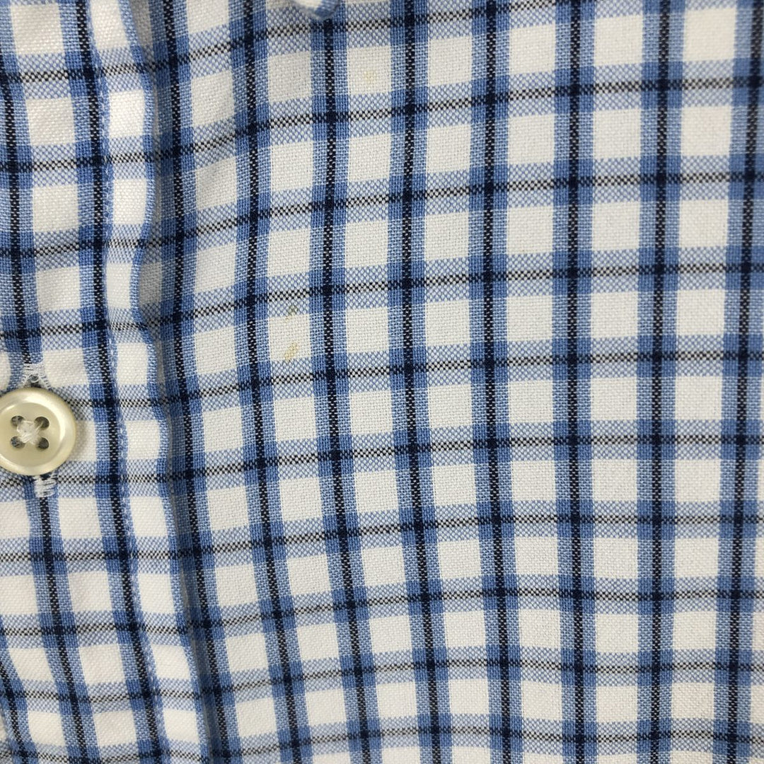 Ralph Lauren short sleeve button down check shirt, men's XL size cotton white type Vintage Second Hand