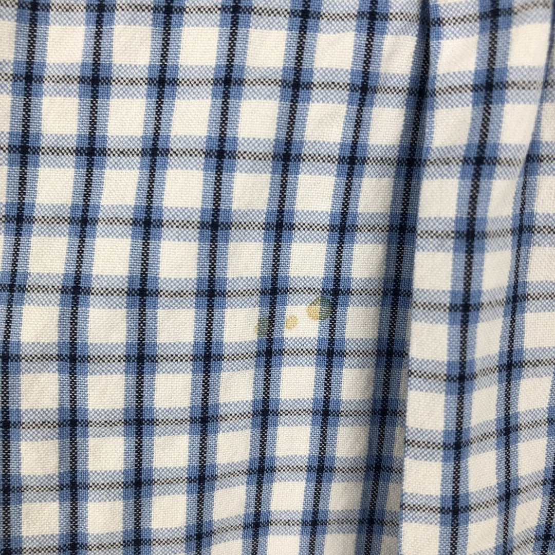 Ralph Lauren short sleeve button down check shirt, men's XL size cotton white type Vintage Second Hand