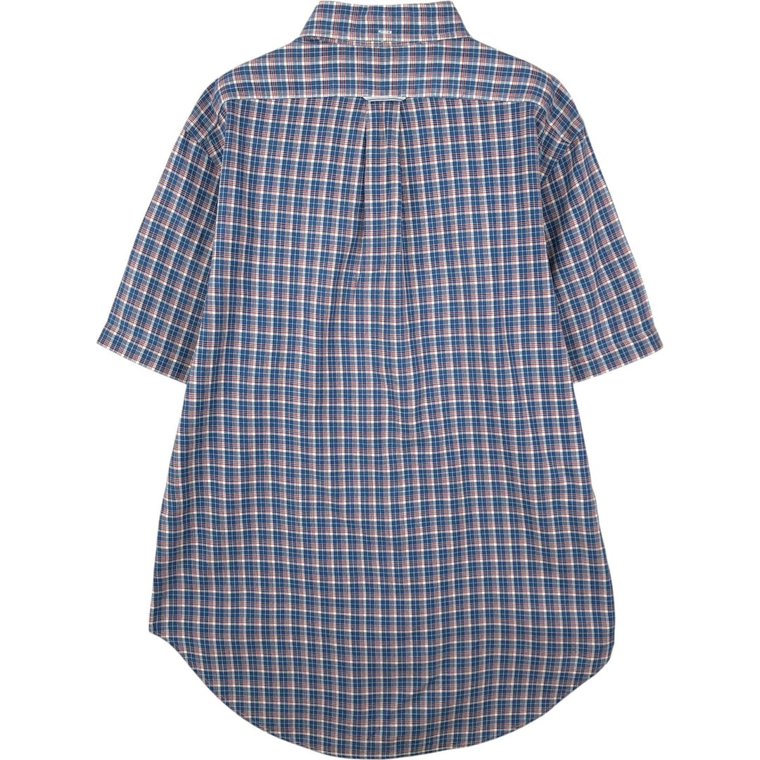Ralph Lauren Classic Fit short sleeve button down check shirt, men's size M cotton blue type Vintage Second Hand