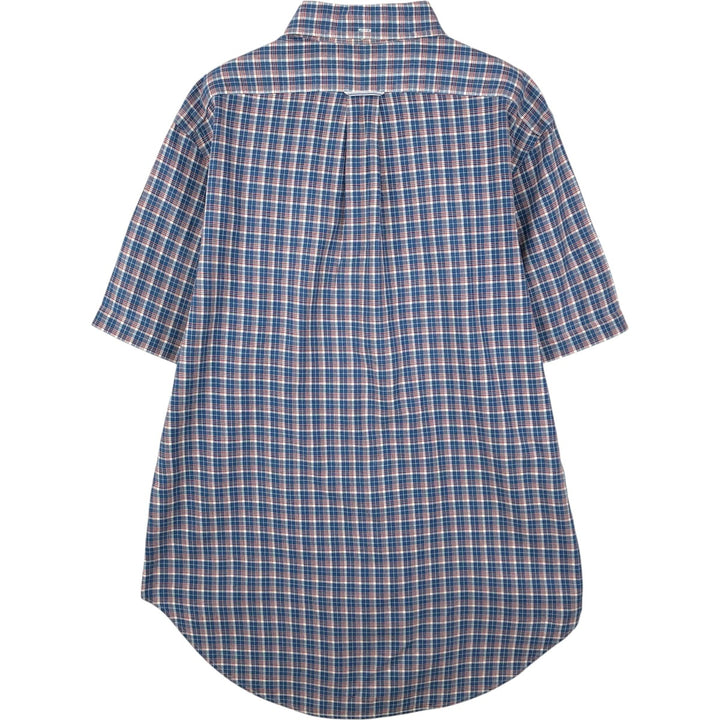 Ralph Lauren Classic Fit short sleeve button down check shirt, men's size M cotton blue type Vintage Second Hand