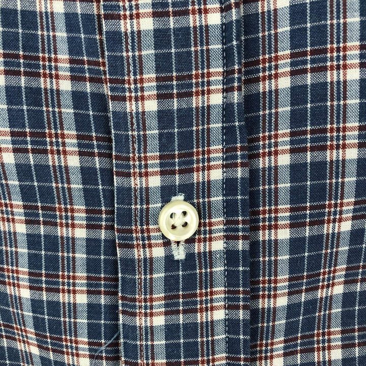 Ralph Lauren Classic Fit short sleeve button down check shirt, men's size M cotton blue type Vintage Second Hand