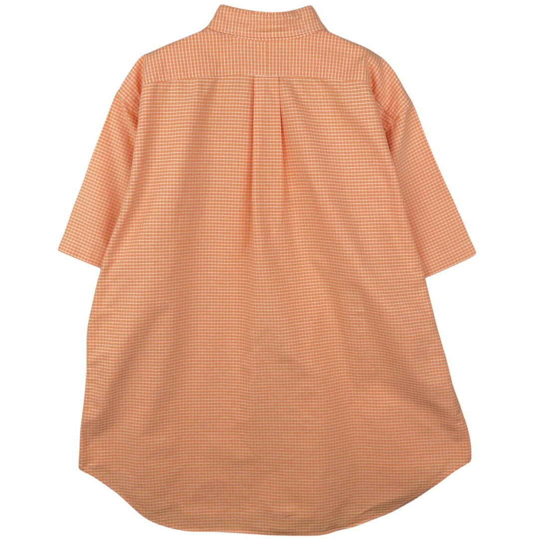 Ralph Lauren Classic Fit Gingham Check Short Sleeve Button Down Check Shirt Men's XL cotton orange type Vintage Second Hand