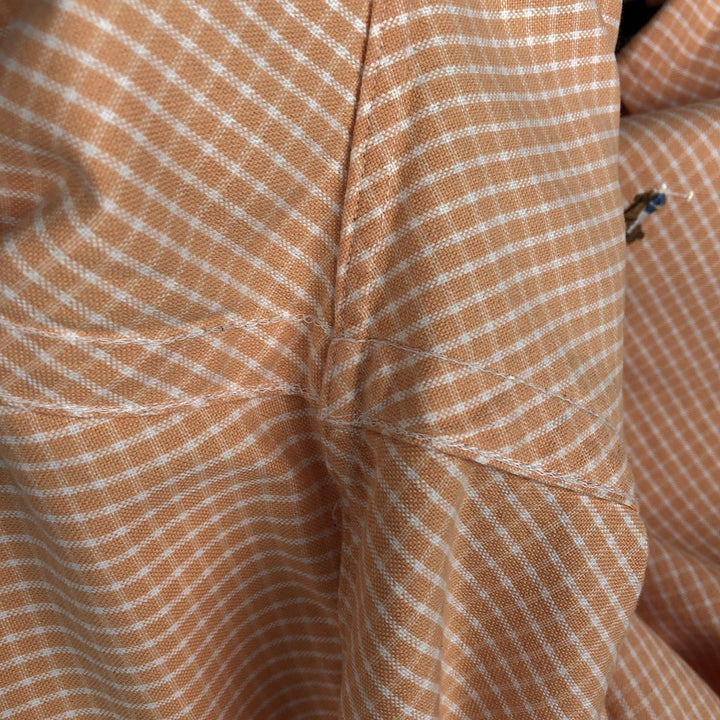 Ralph Lauren Classic Fit Gingham Check Short Sleeve Button Down Check Shirt Men's XL cotton orange type Vintage Second Hand