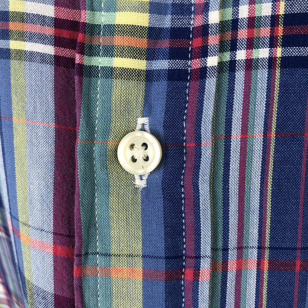 Ralph Lauren CUSTOM FIT short sleeve button down check shirt men's XL size cotton multicolor Vintage Second Hand