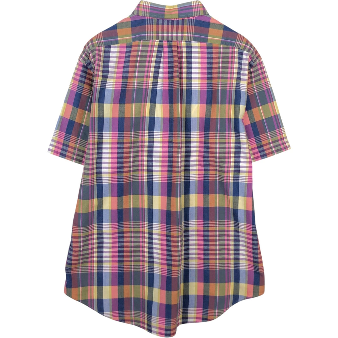 Ralph Lauren Classic Fit short sleeve button down check shirt, men's size XL cotton yellow type Vintage Second Hand
